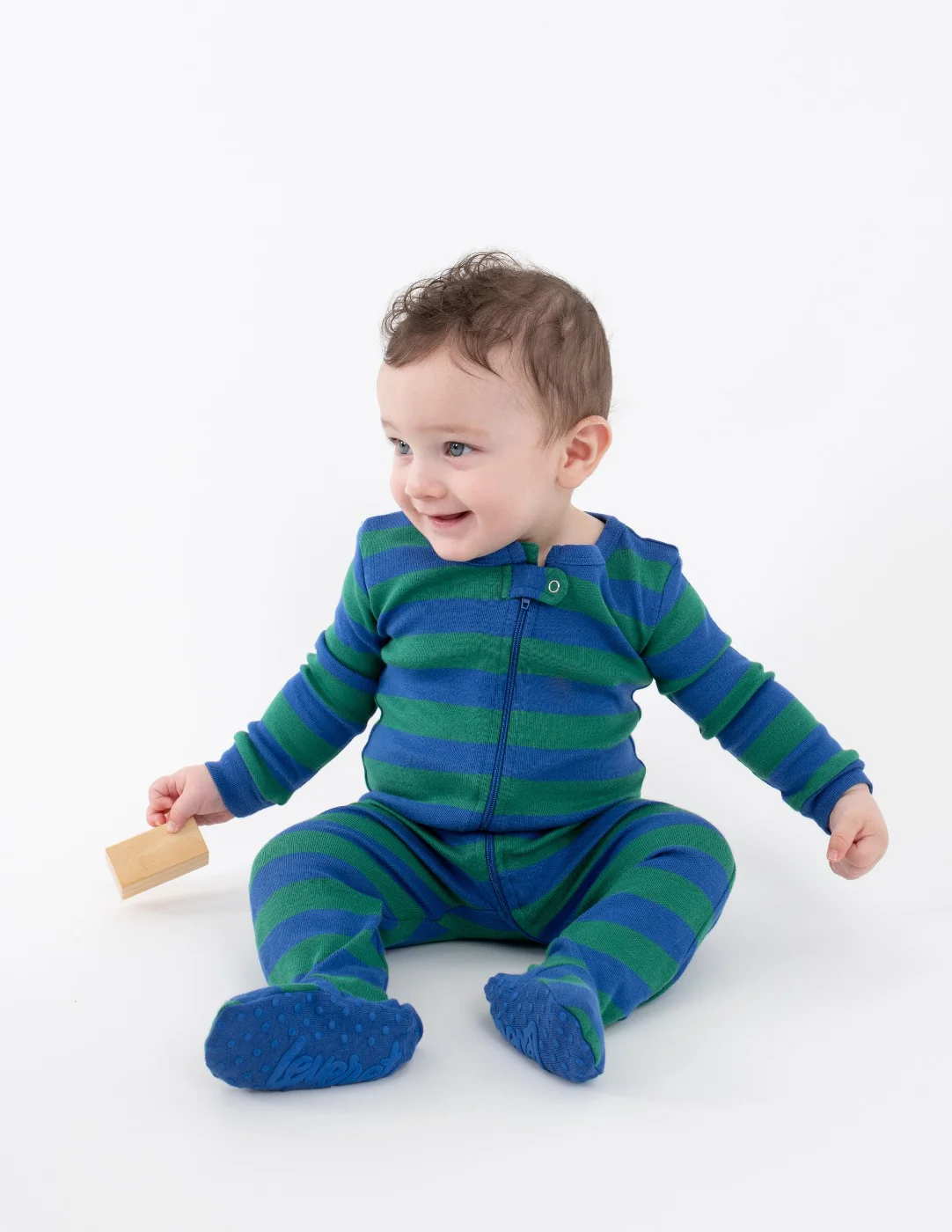 Baby Footed Blue Striped Pajamas - Image 7