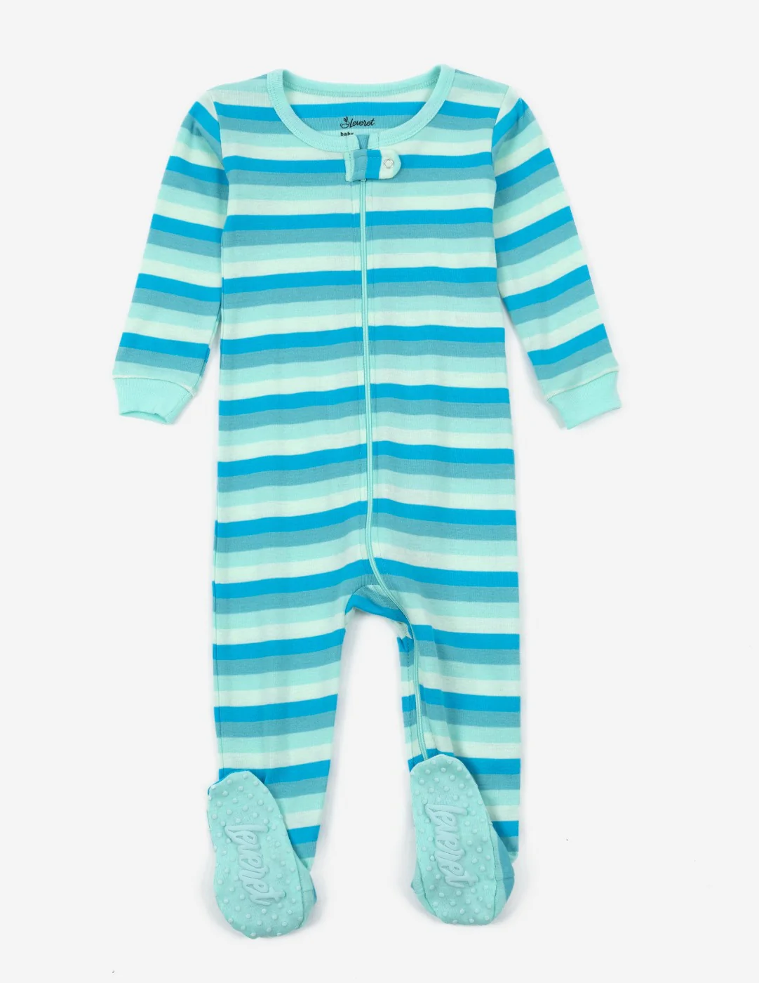 Baby Footed Blue Striped Pajamas - Image 9