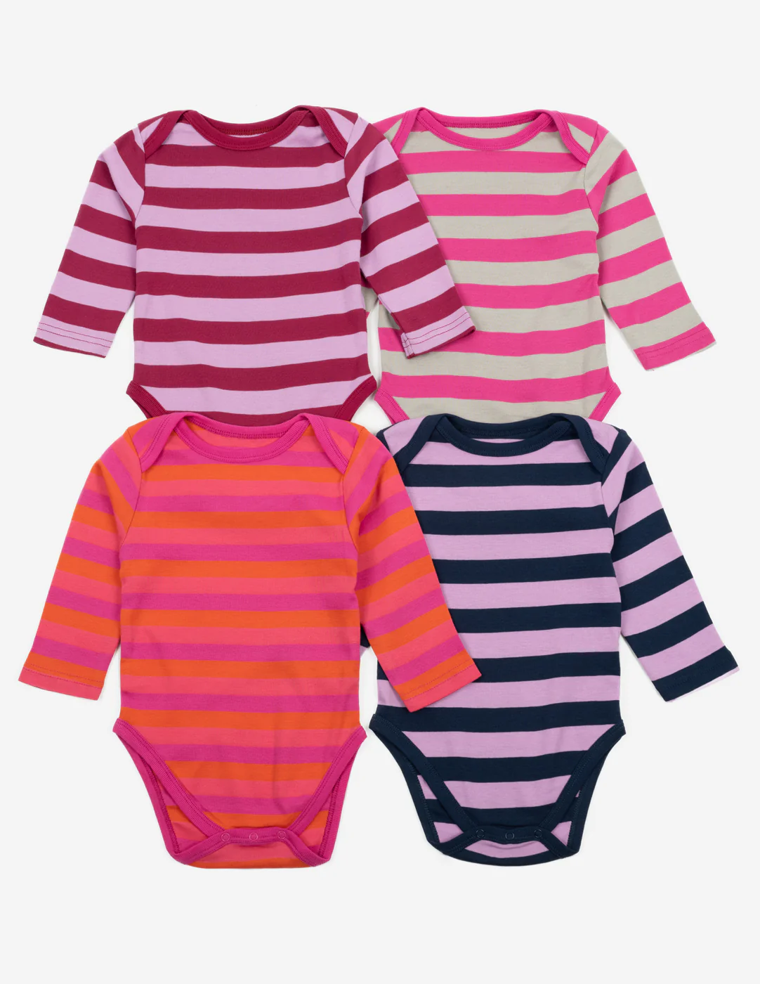 Baby Cotton Bodysuits Striped 4-Pack - Image 3