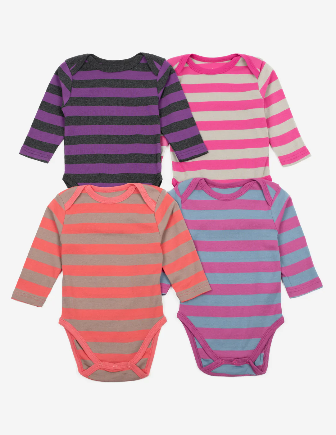 Baby Cotton Bodysuits Striped 4-Pack - Image 7