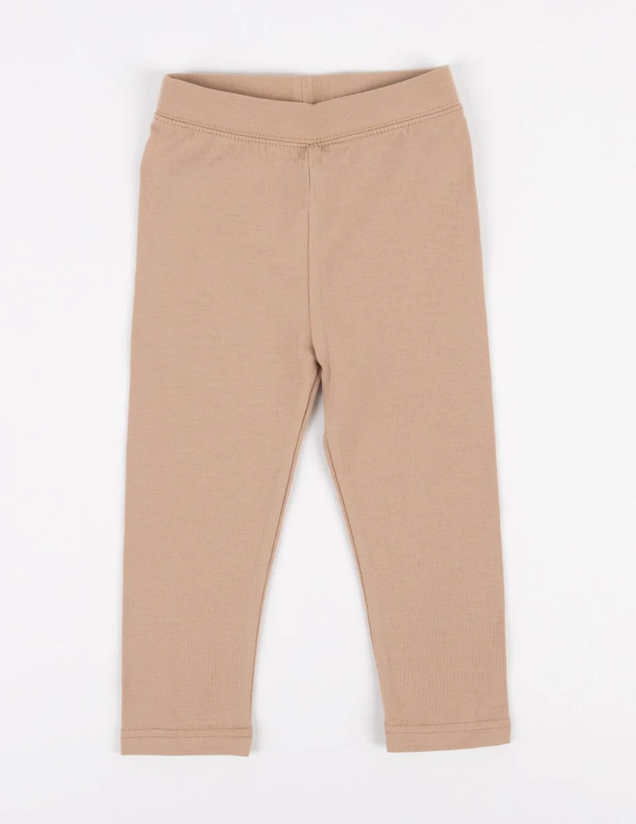 Cotton Neutral Solid Color Spandex Leggings - Image 7