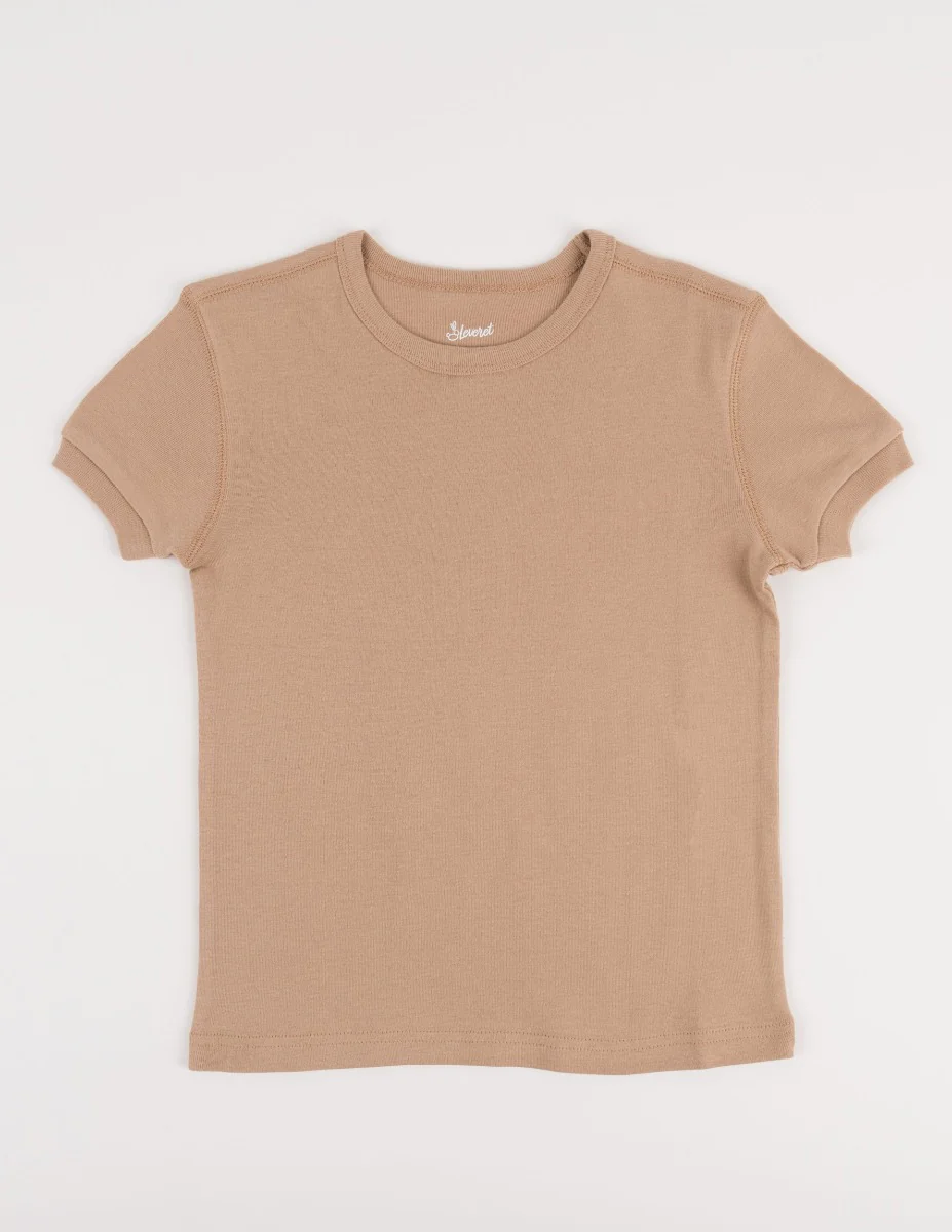 Short Sleeve Cotton T-Shirt Neutrals - Image 13