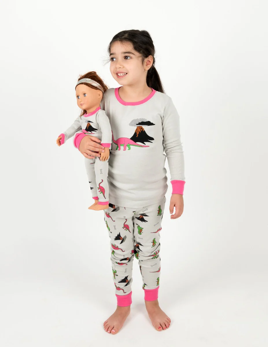 Matching Girl & Doll Dinosaur Pajamas - Image 2