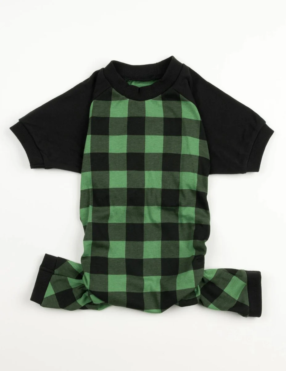 Dog Black & Green Plaid Cotton Pajamas - Image 2