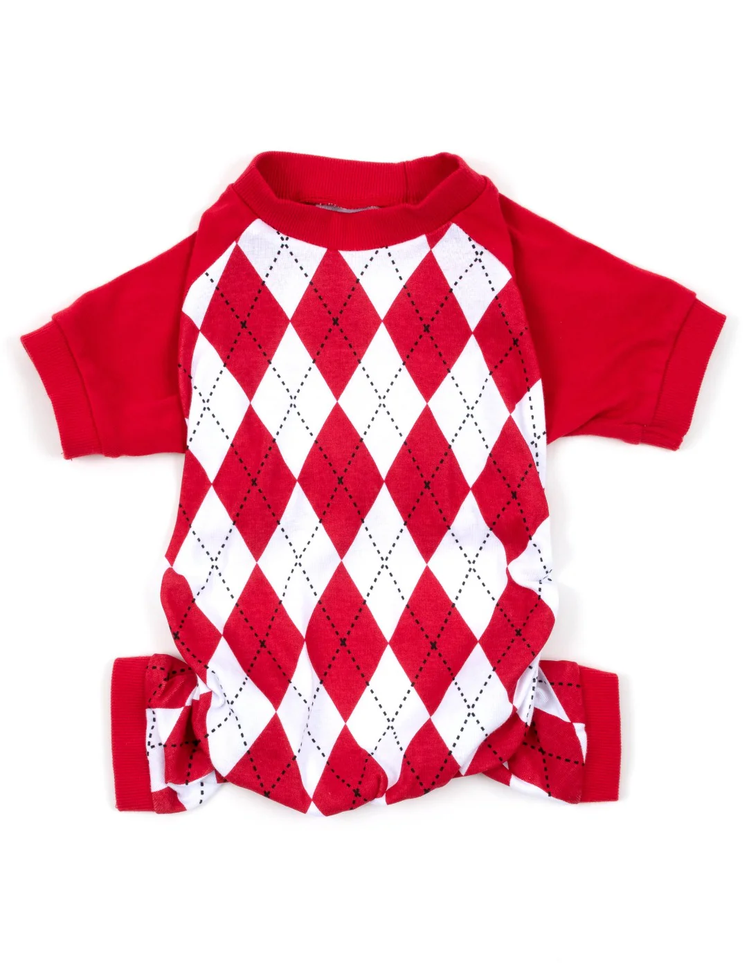 Dog Red & White Argyle Pajamas - Image 2