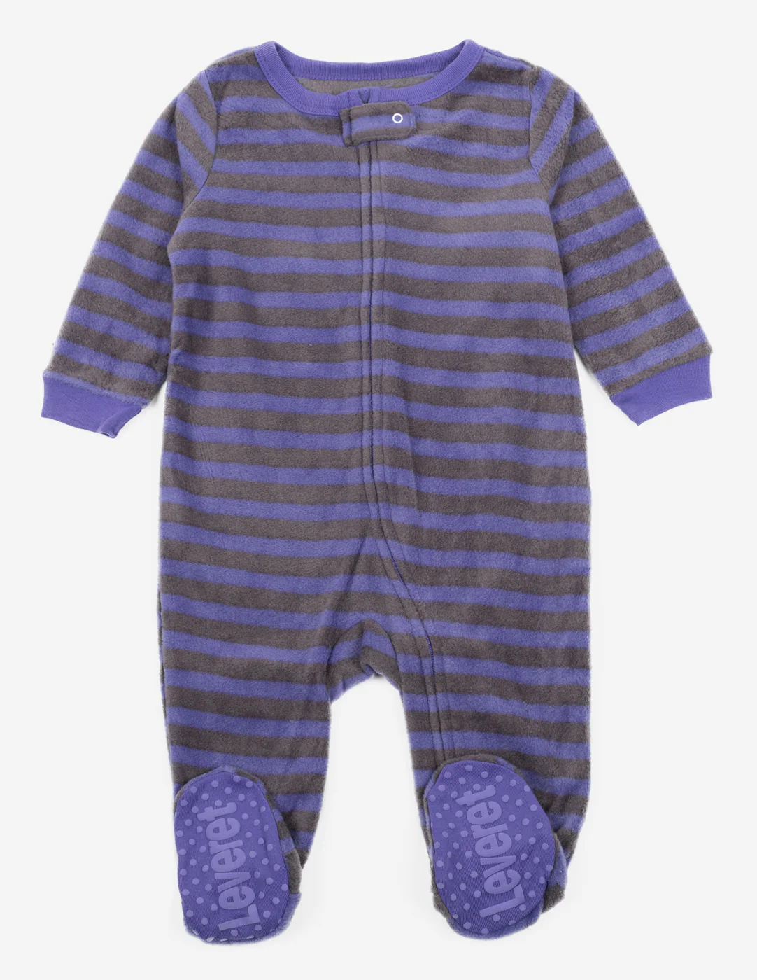 Baby Footed Fleece Striped Pajamas - Image 3