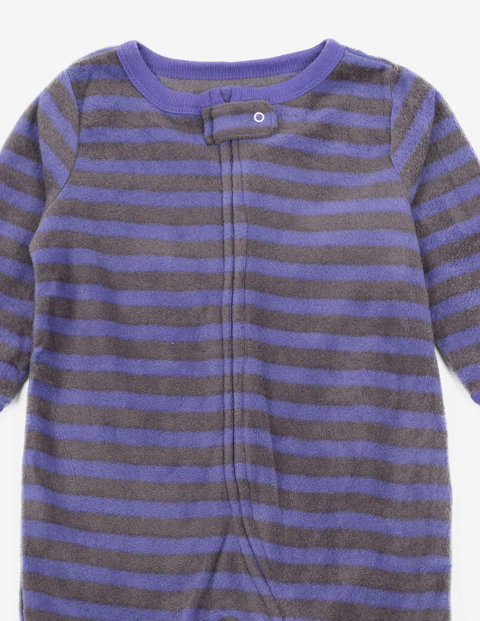 Baby Footed Fleece Striped Pajamas - Image 4
