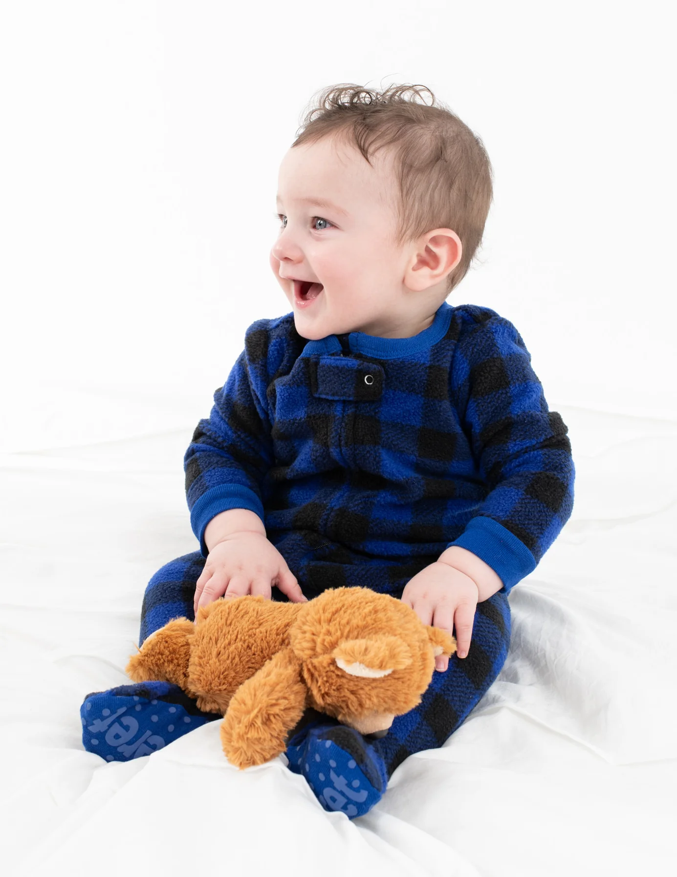 Baby Footed Fleece Plaid Pajamas - Image 5