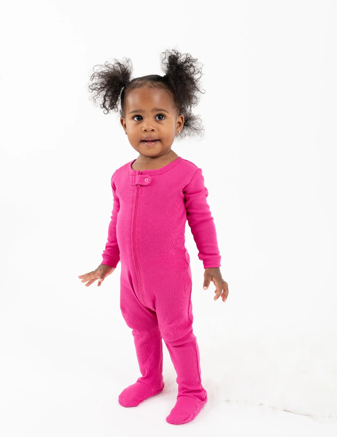 Solid Color Classic Footed Pajamas - Image 19