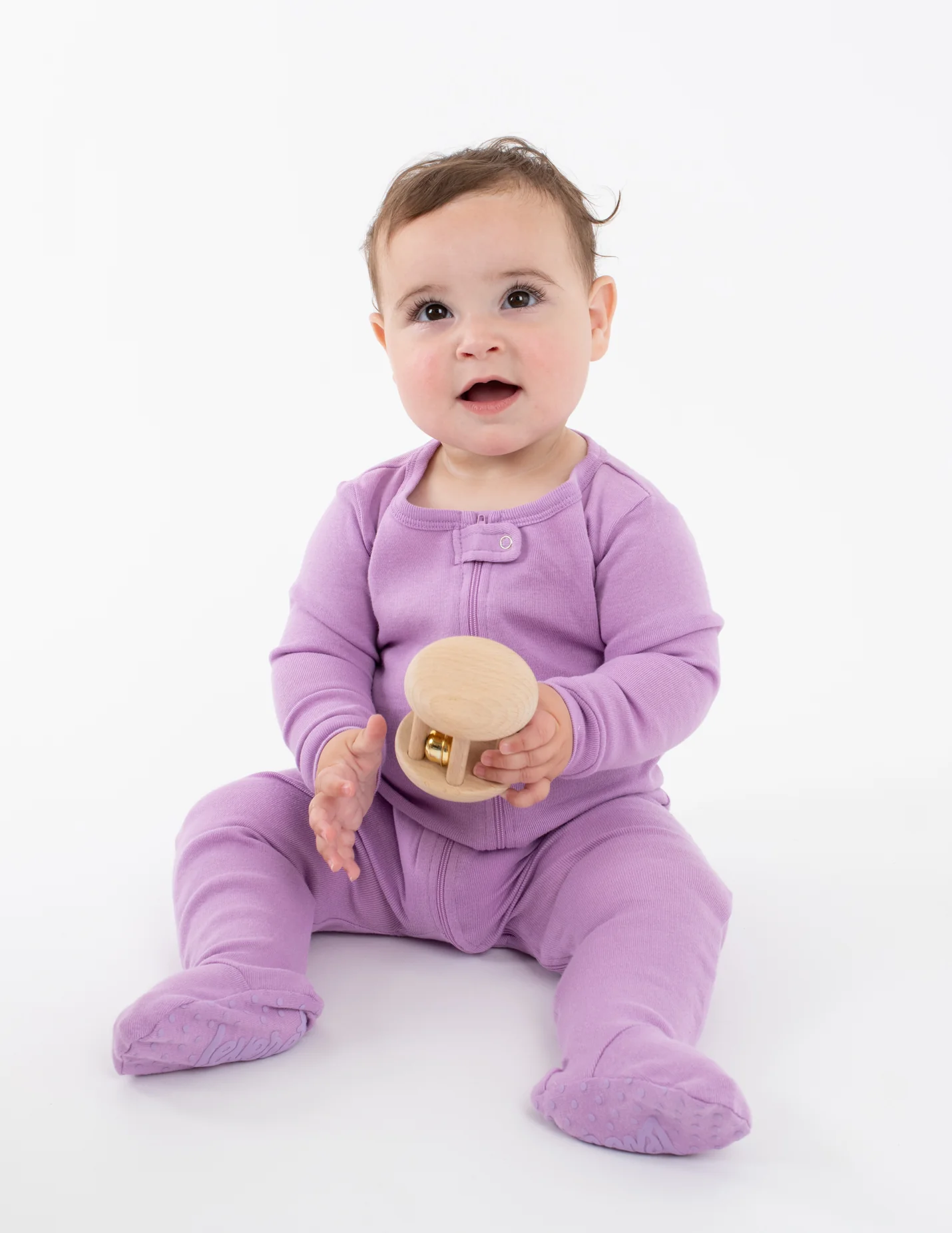 Solid Color Classic Footed Pajamas - Image 23