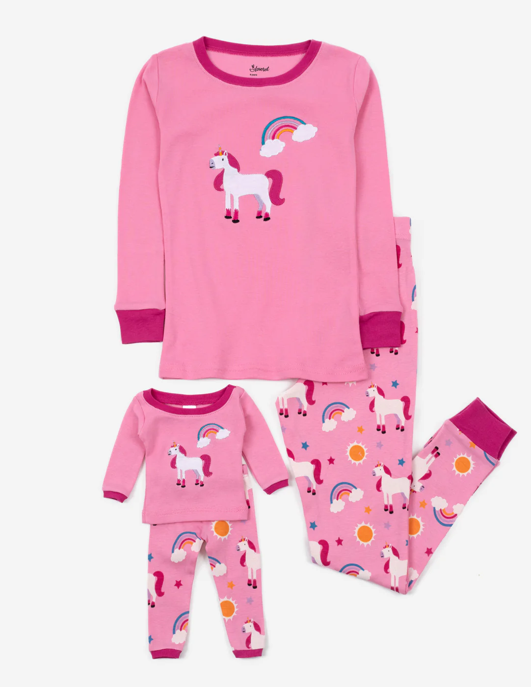 Girl and Doll Matching Unicorn Print Pajamas - Image 3