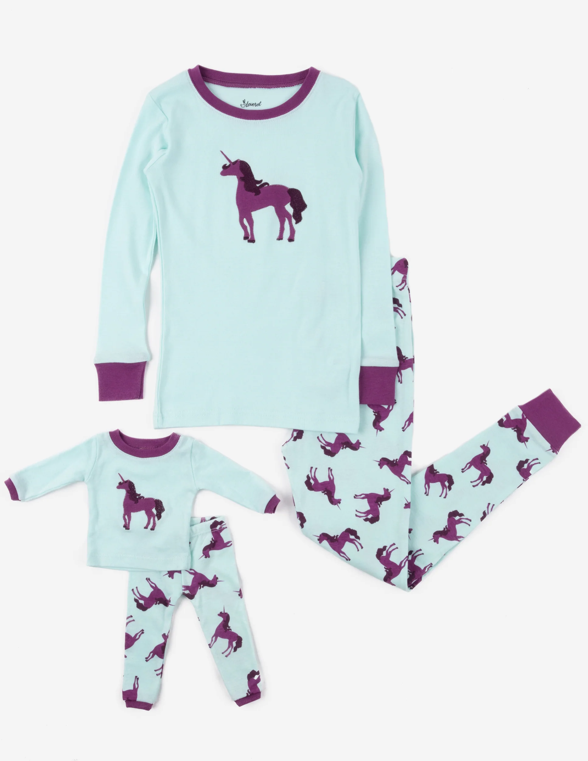 Girl and Doll Matching Unicorn Print Pajamas - Image 5