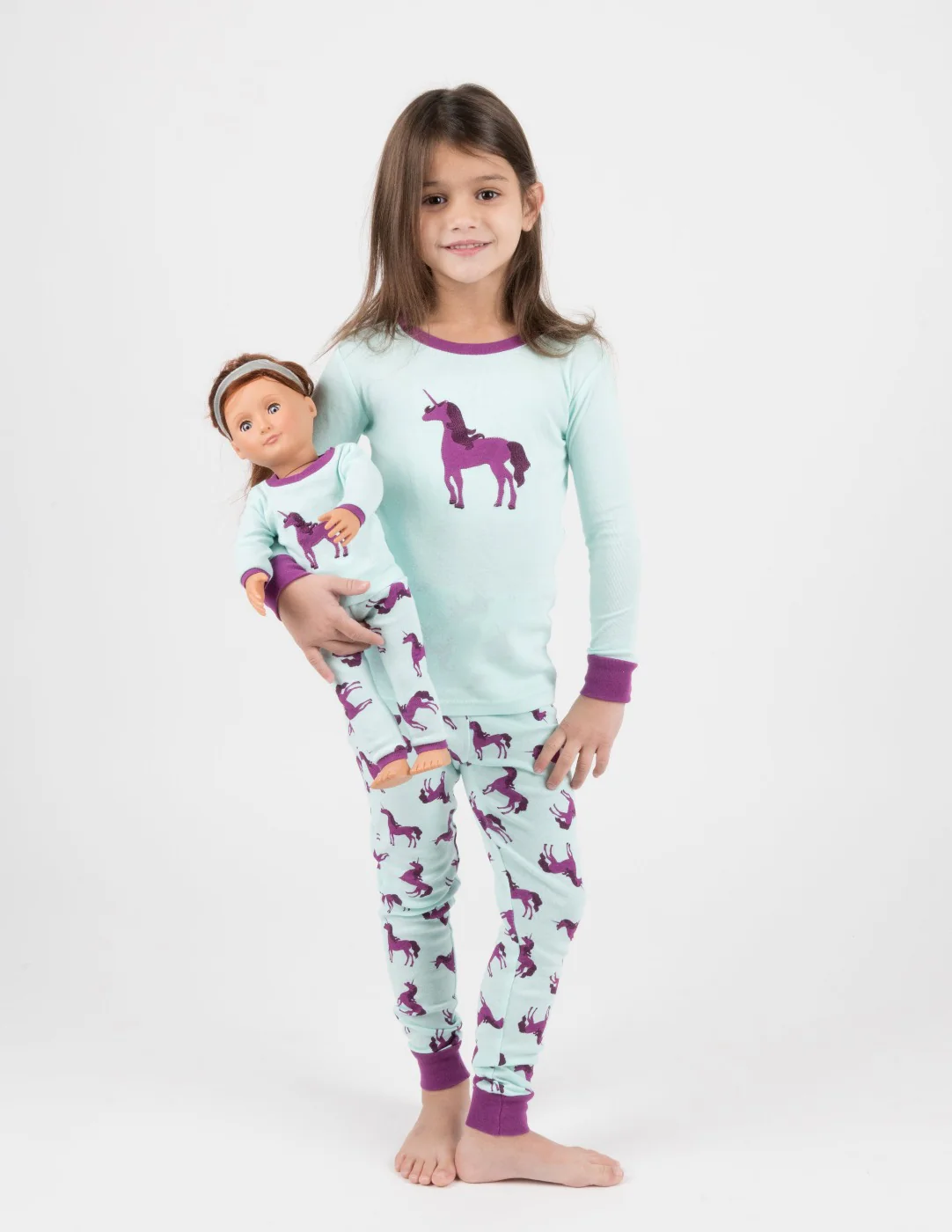 Girl and Doll Matching Unicorn Print Pajamas - Image 6
