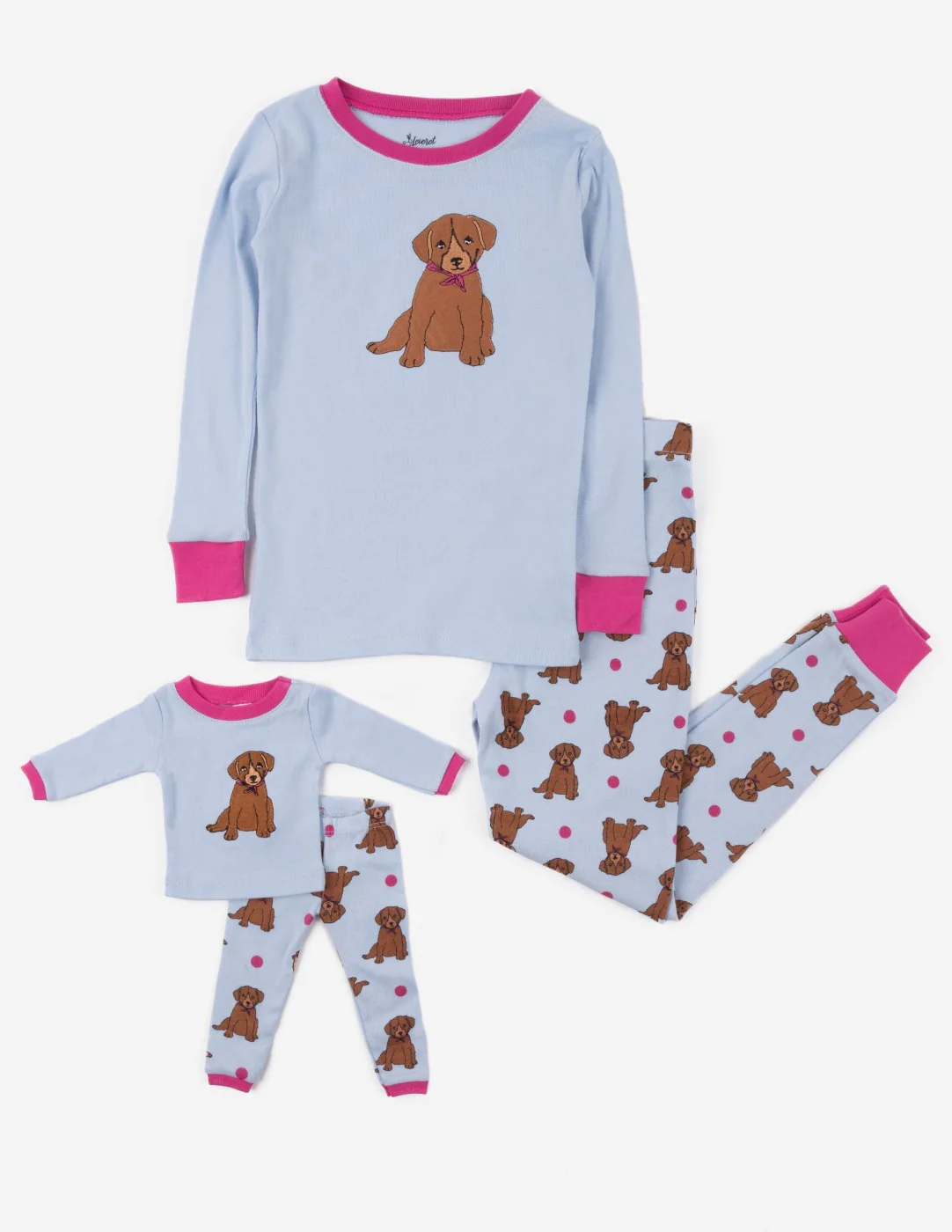 Matching Girl and Doll Cotton Puppy Pajamas - Image 2