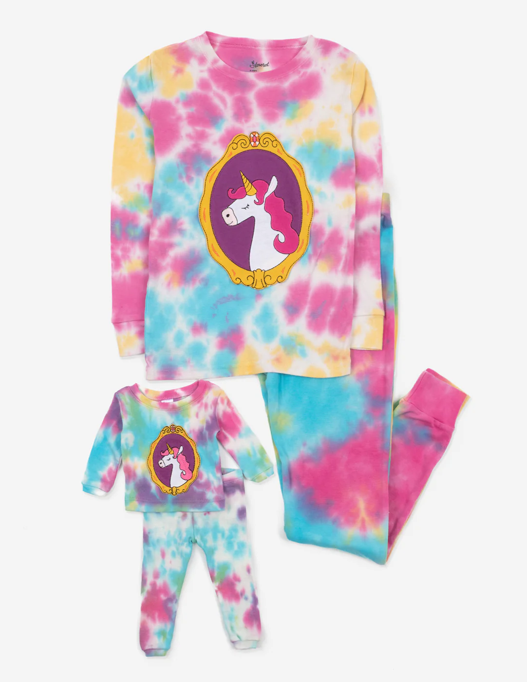 Girl and Doll Matching Tie Dye Unicorn Pajamas - Image 2