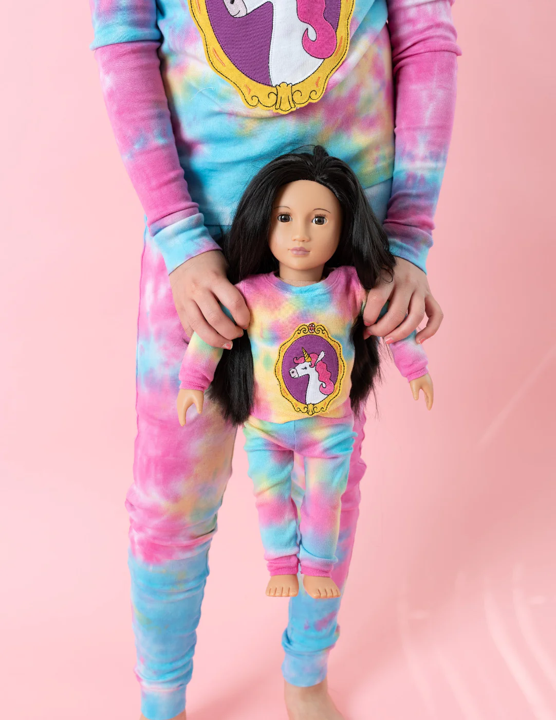 Girl and Doll Matching Tie Dye Unicorn Pajamas - Image 3