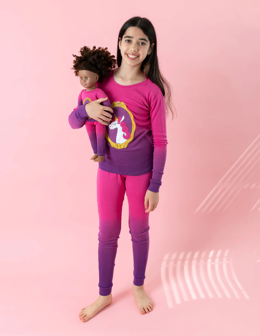 Girl and Doll Matching Tie Dye Unicorn Pajamas - Image 4