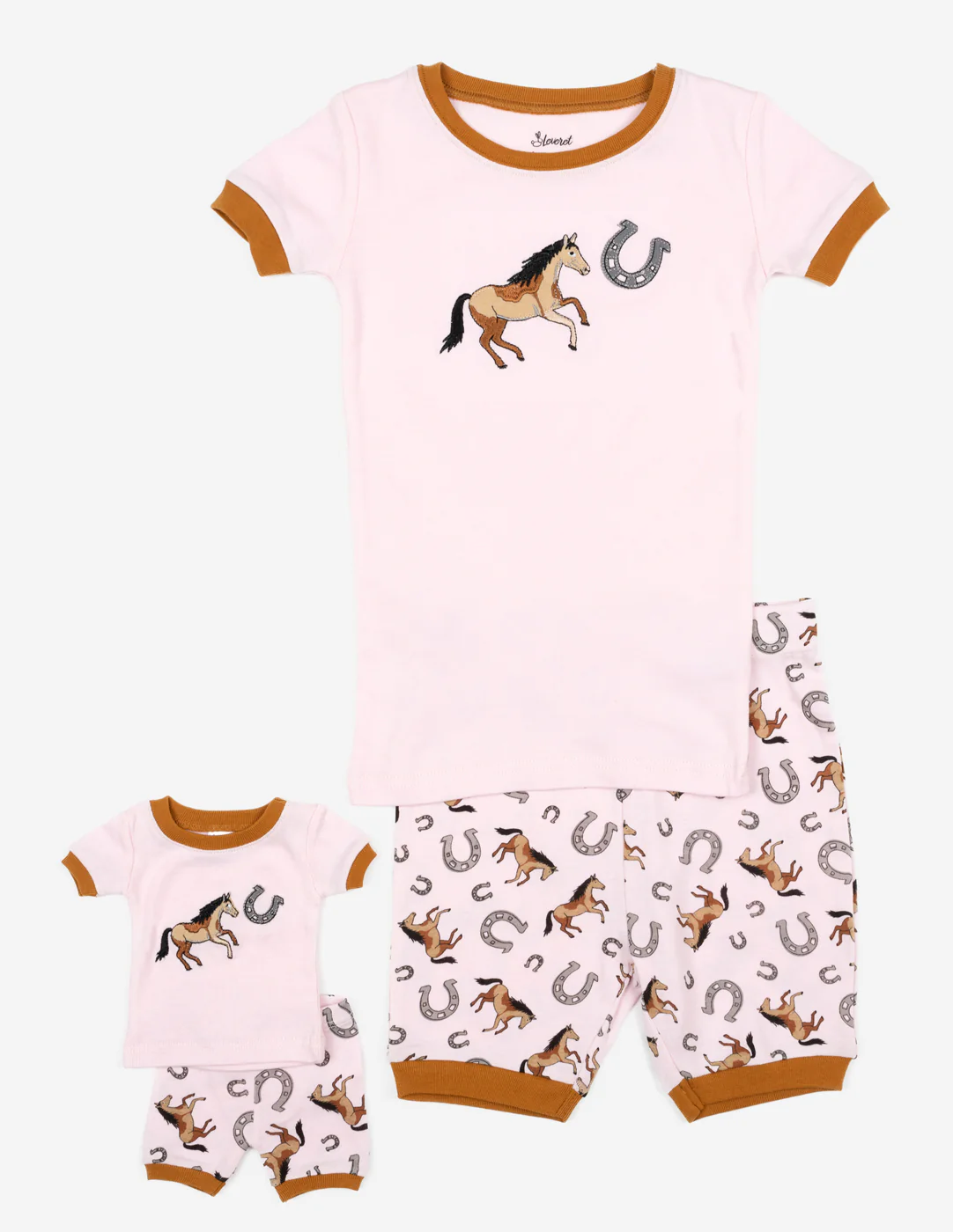 Matching Girl and Doll Short Horse Pajamas