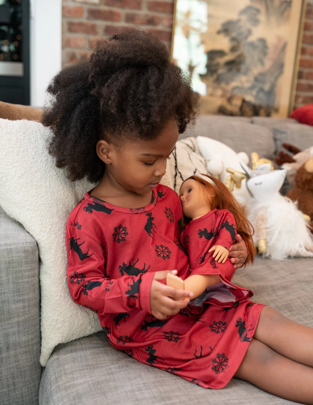 Matching Girl and Doll Moose Nightgown - Image 4