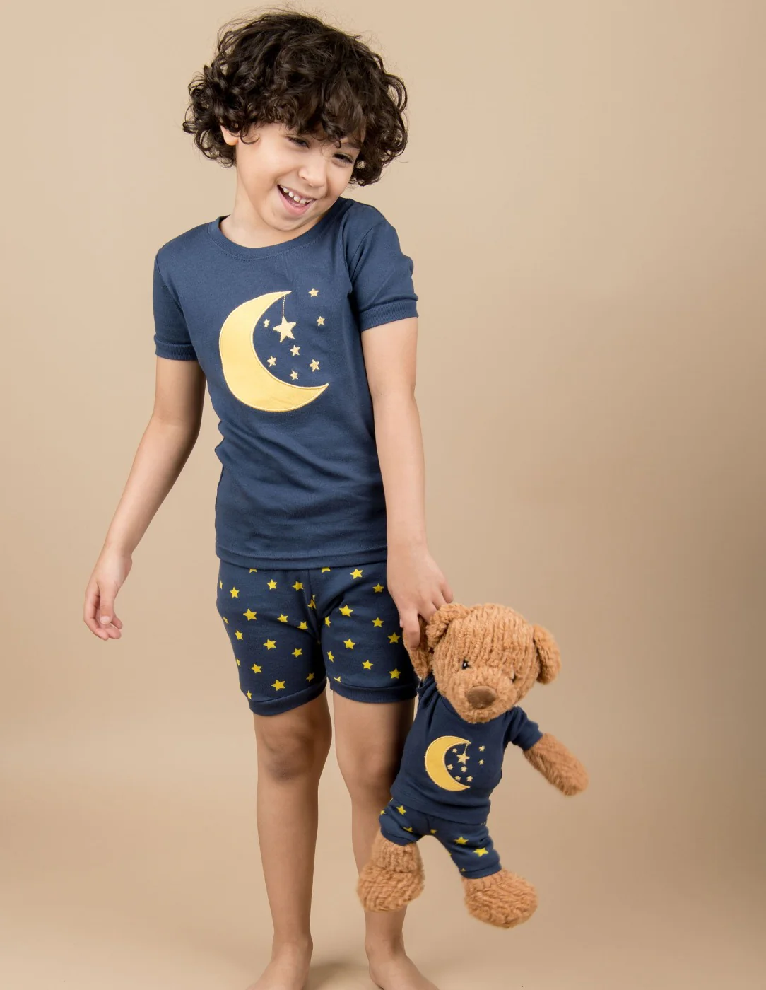 Matching Girl and Doll Short Moon & Stars Pajamas - Image 3