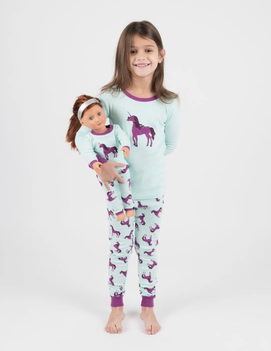 Matching Girl & Doll Unicorn Cotton Pajamas - Image 2