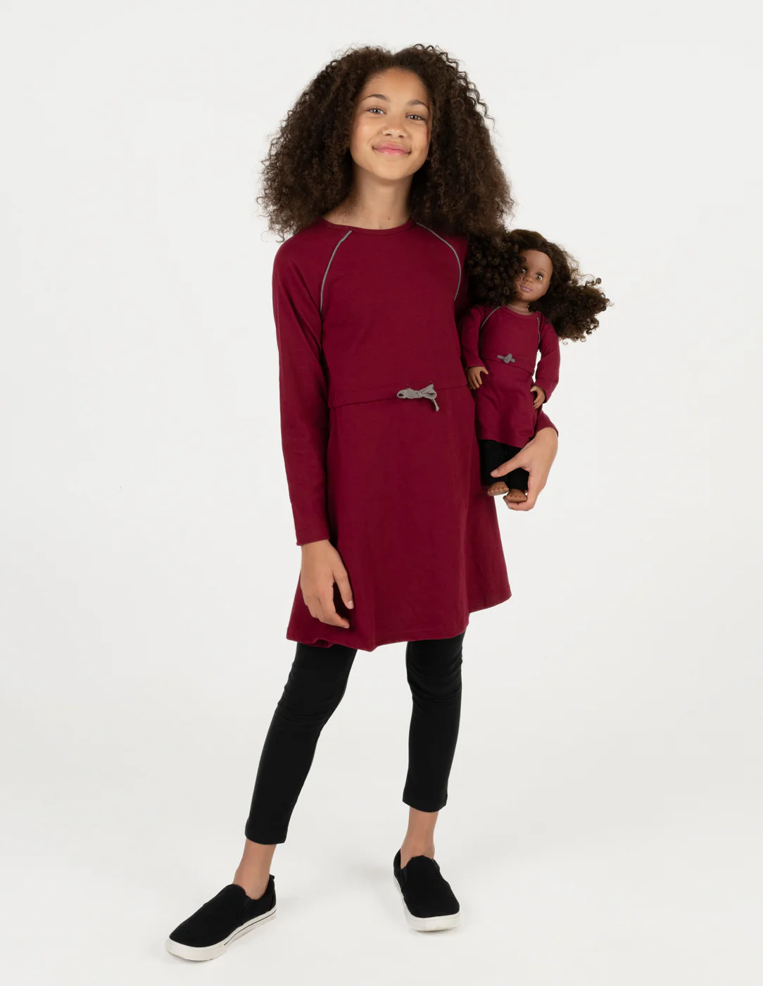 Matching Girl & Doll Drawstring Dress Neutrals - Image 11