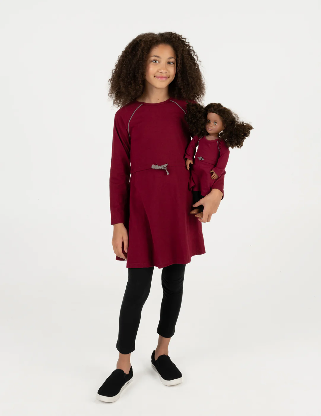 Matching Girl & Doll Drawstring Dress Neutrals - Image 12