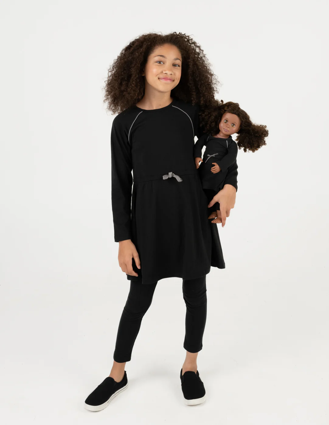 Matching Girl & Doll Drawstring Dress Neutrals - Image 7