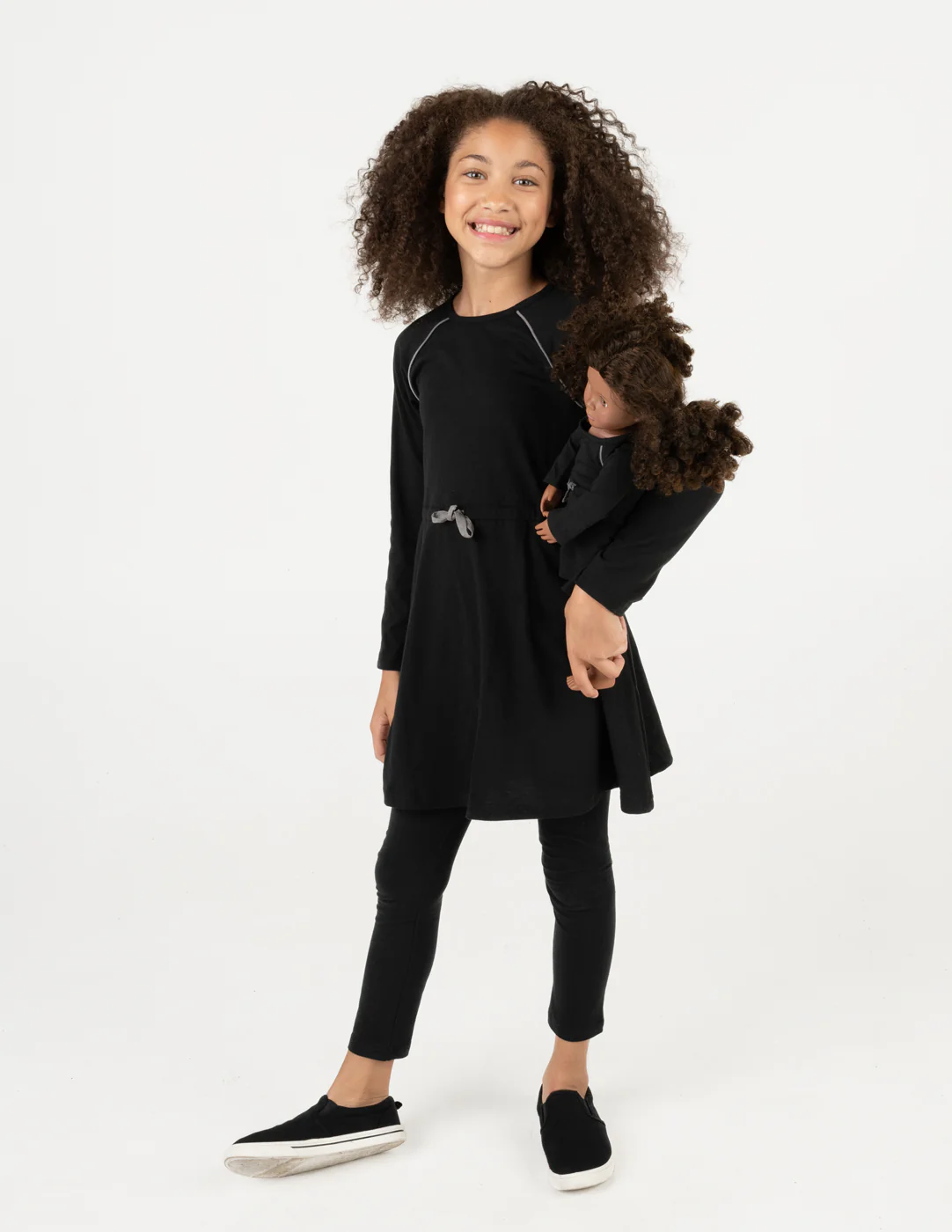 Matching Girl & Doll Drawstring Dress Neutrals - Image 8