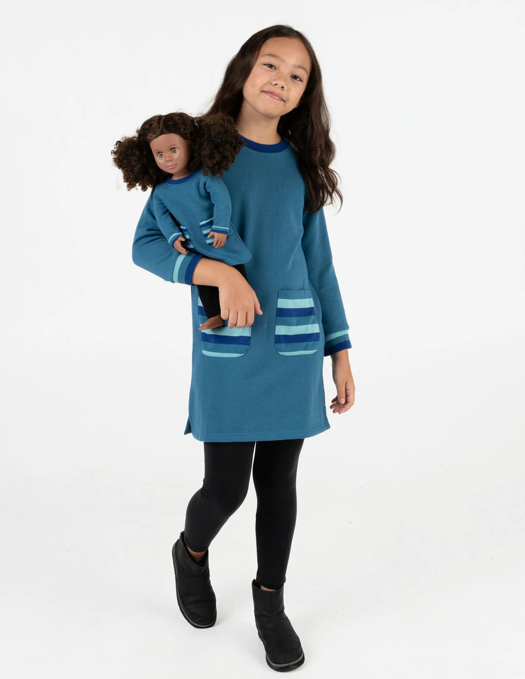 Matching Girl & Doll Sweatshirt Tunic Dress - Image 14
