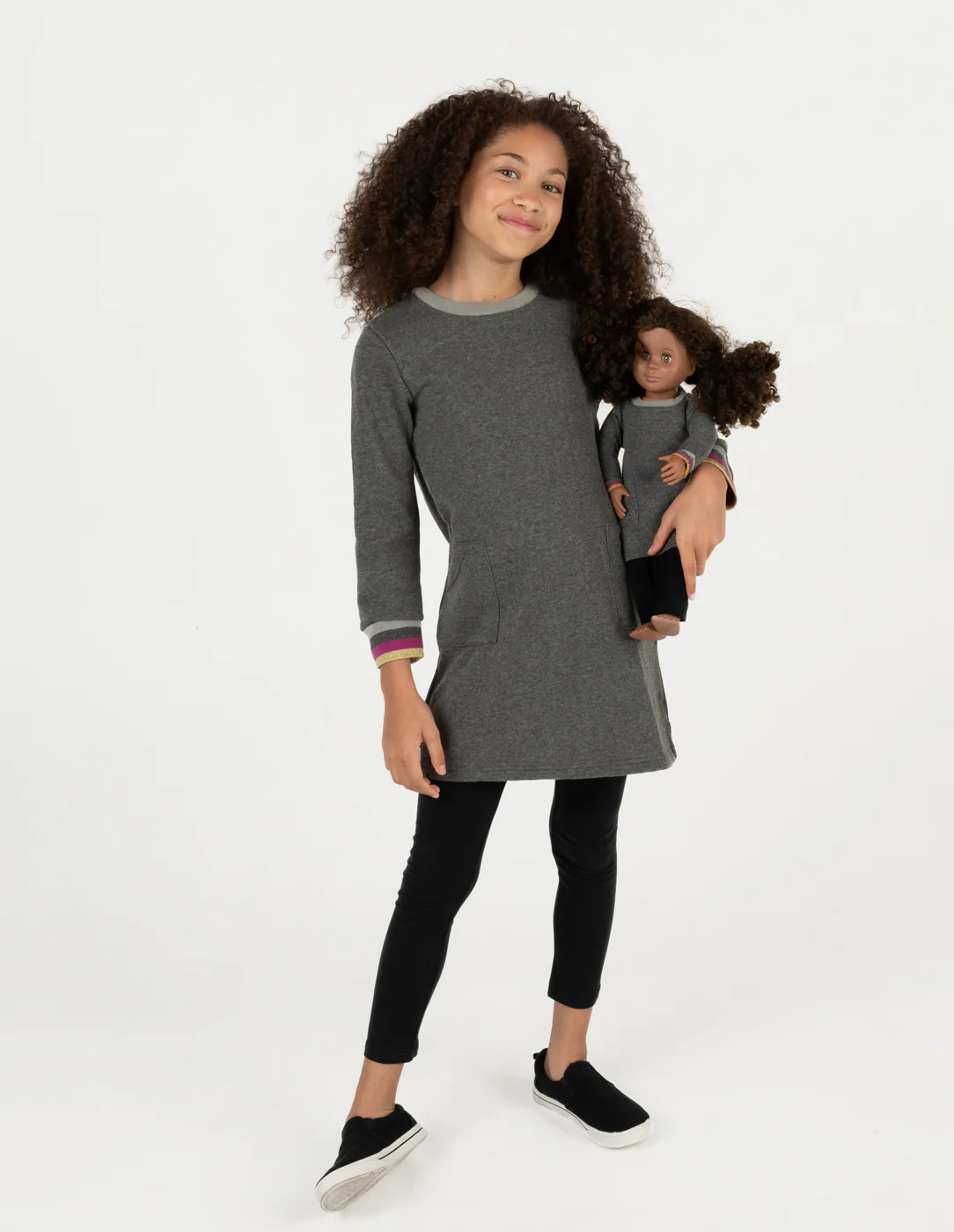 Matching Girl & Doll Sweatshirt Tunic Dress - Image 33