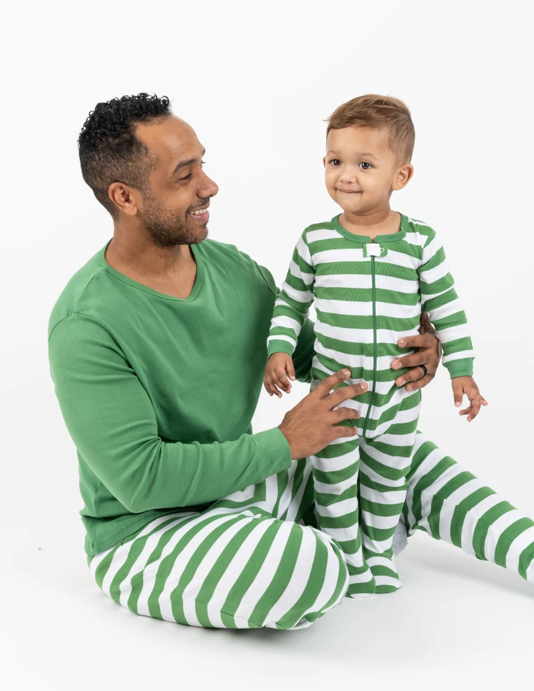 Men's Green & White Stripes Pajamas - Image 3