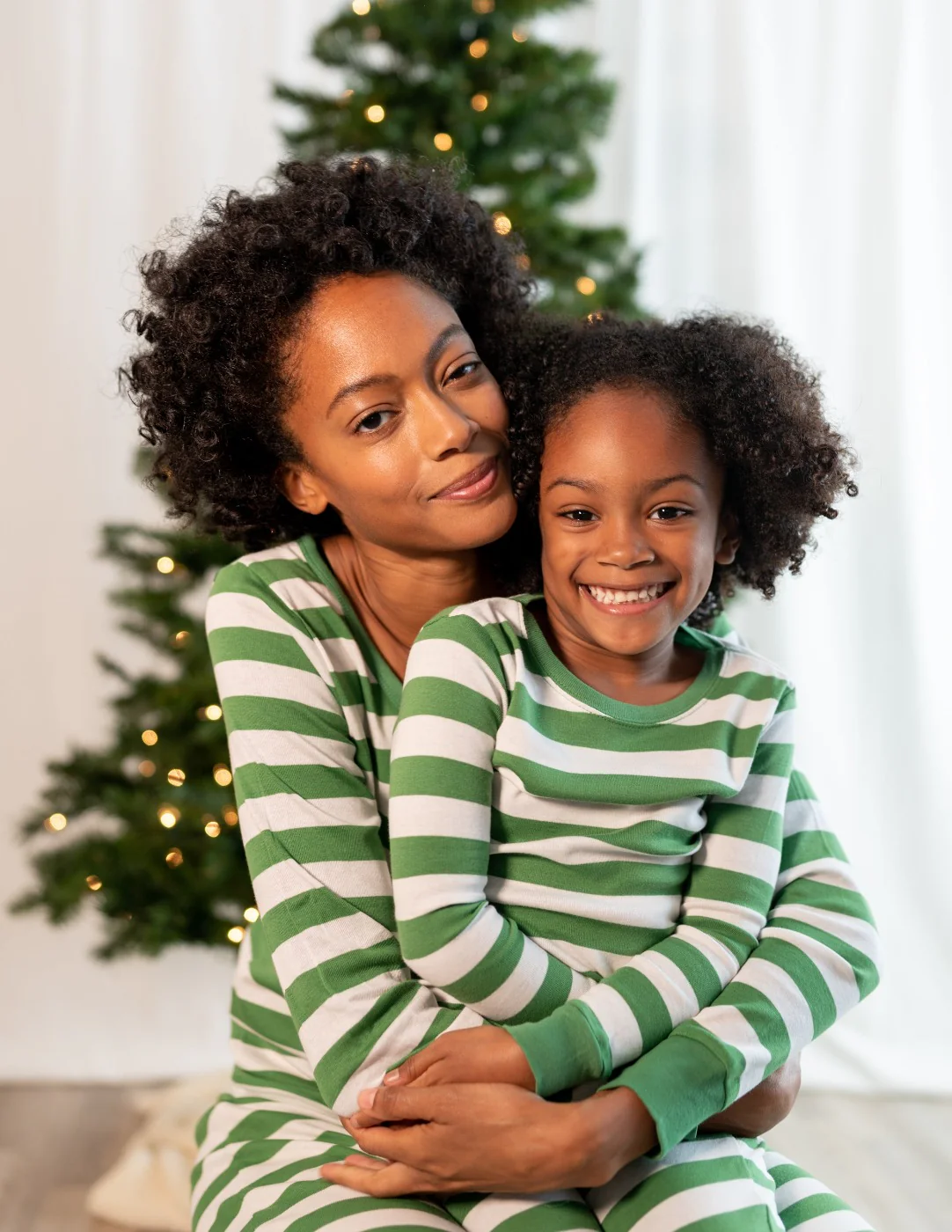 Green & White Striped Cotton Pajamas - Image 3