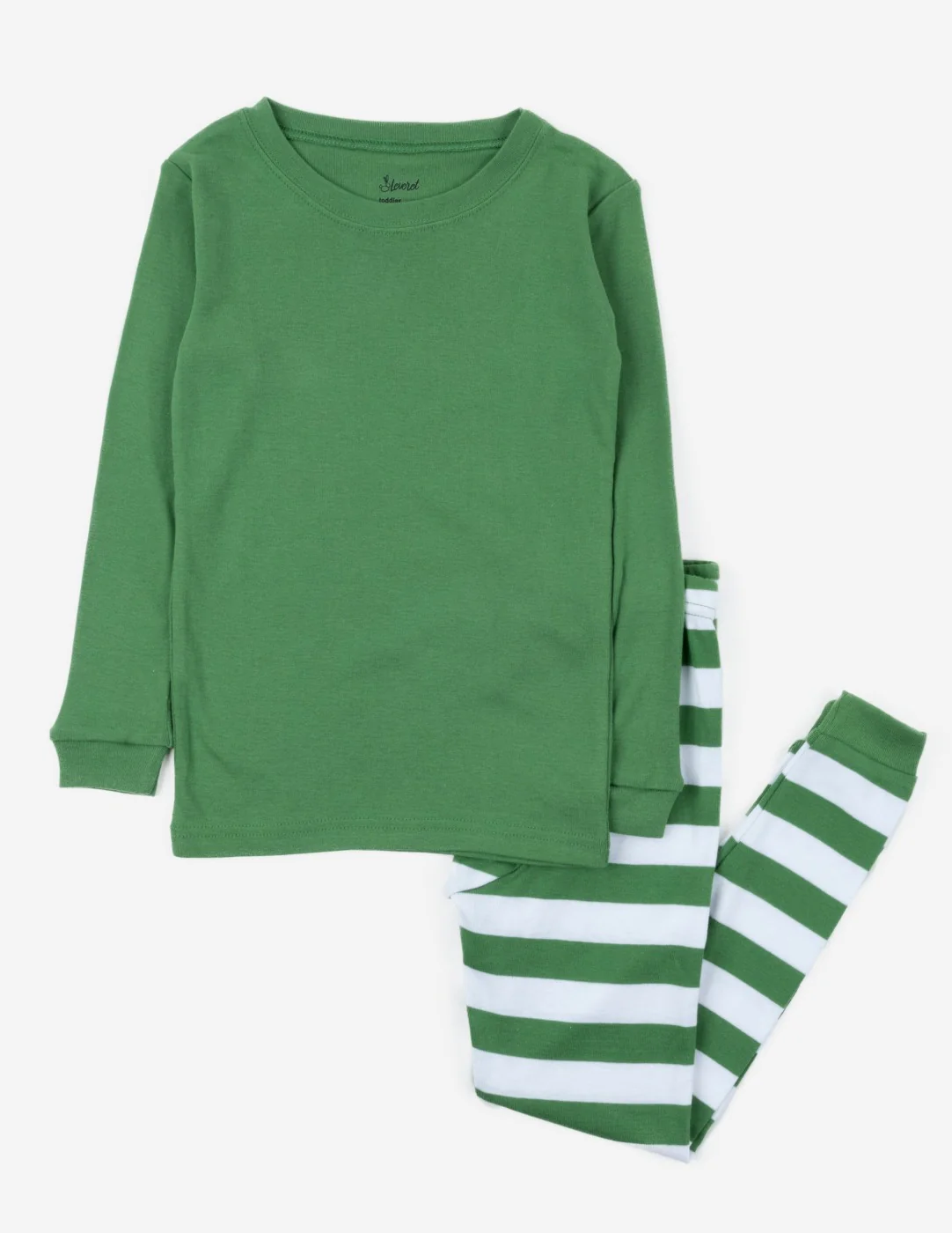 Green & White Striped Cotton Pajamas - Image 6