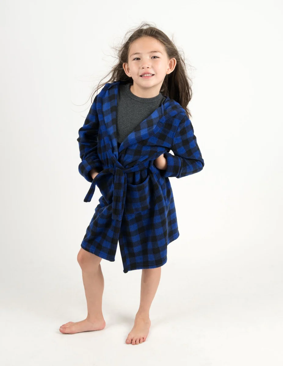 Fleece Plaid Hooded Robes - Image 5