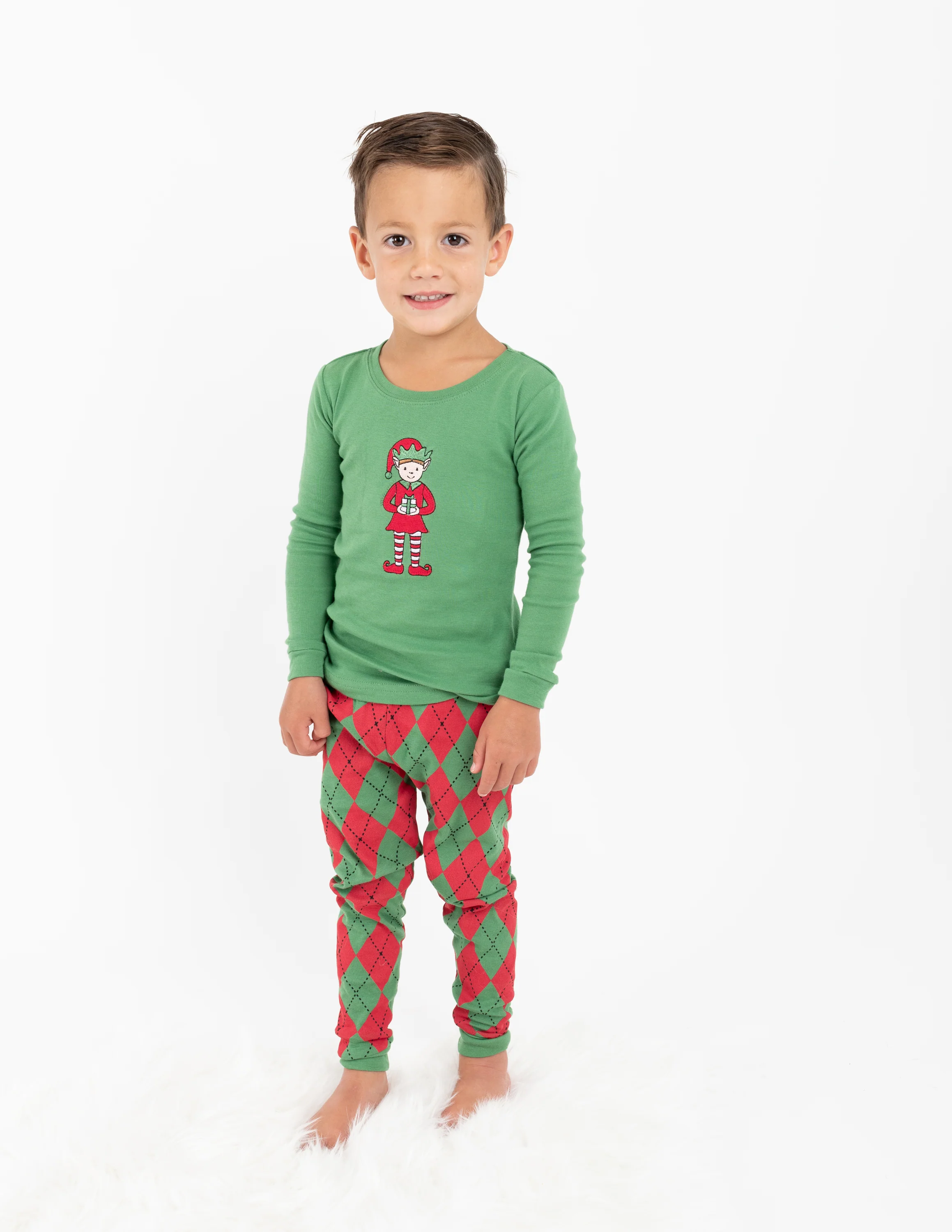 Cotton Argyle Print Pajamas - Image 5