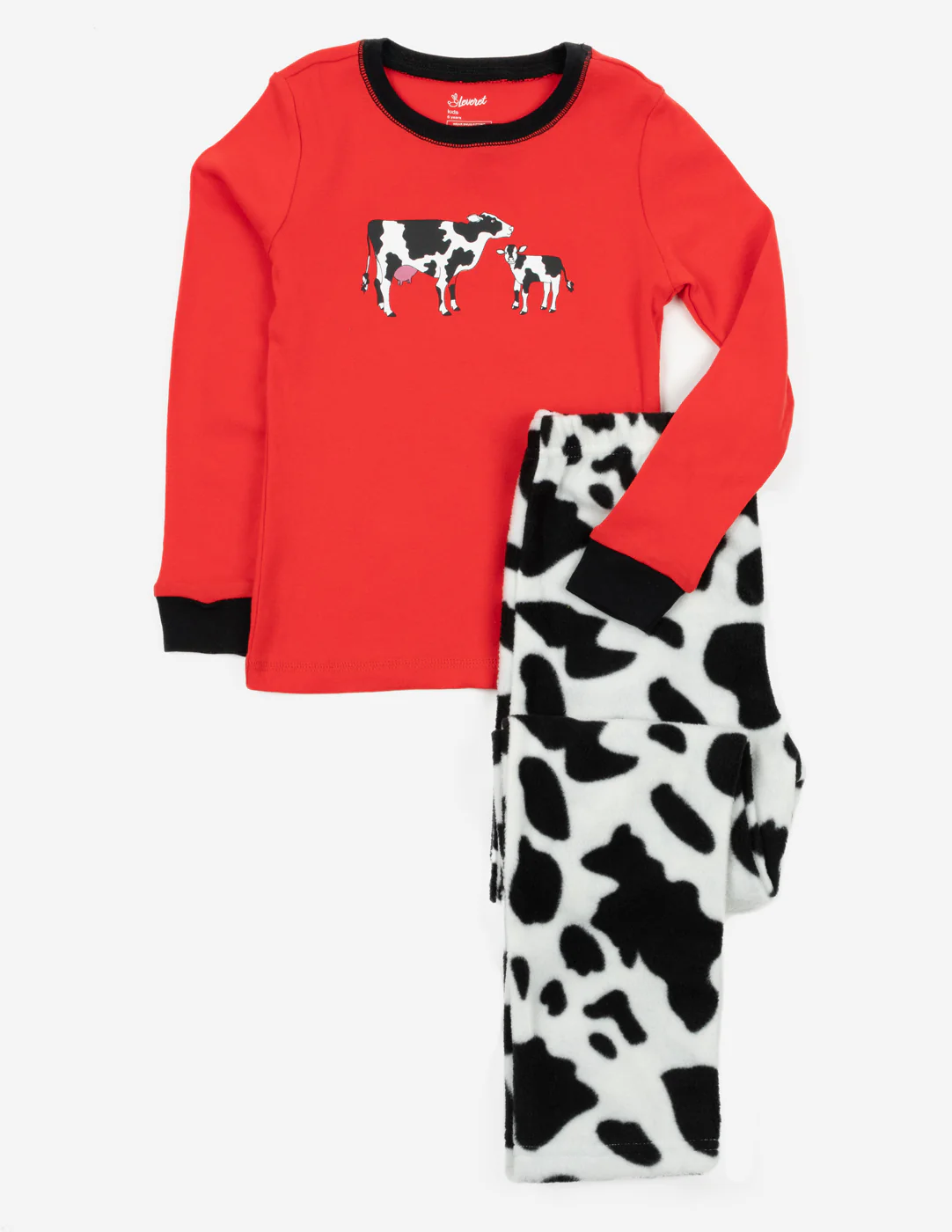 Cotton & Fleece Cow Print Pajamas - Image 2