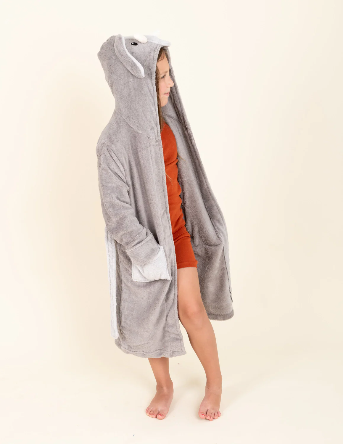 Kids Hooded Fleece Animal Robe - Image 11