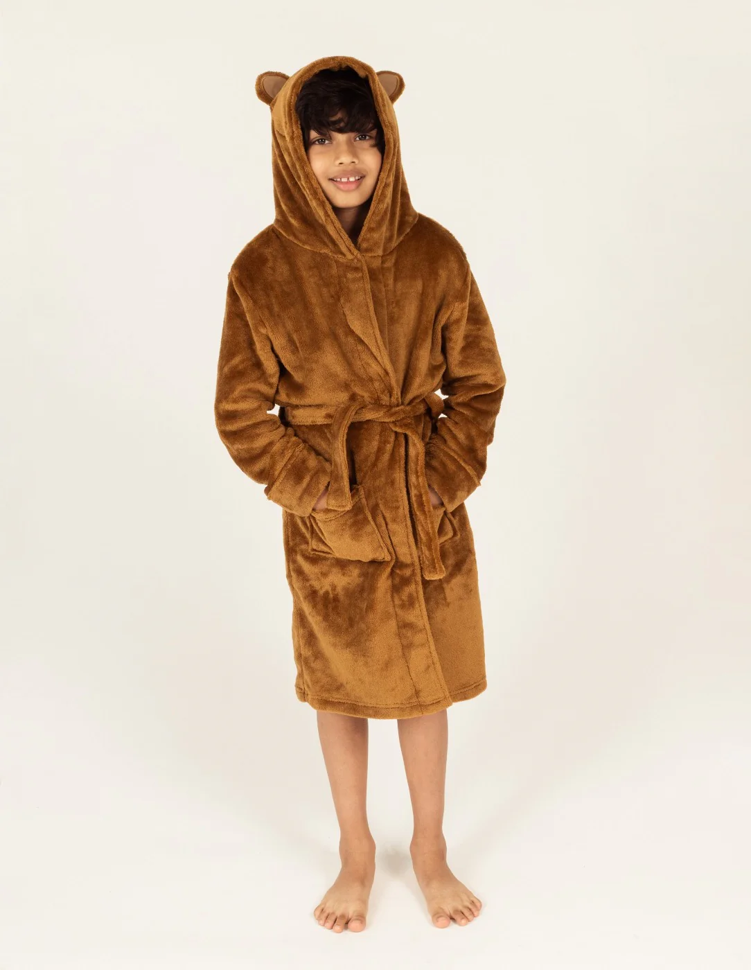 Kids Hooded Fleece Animal Robe - Image 7