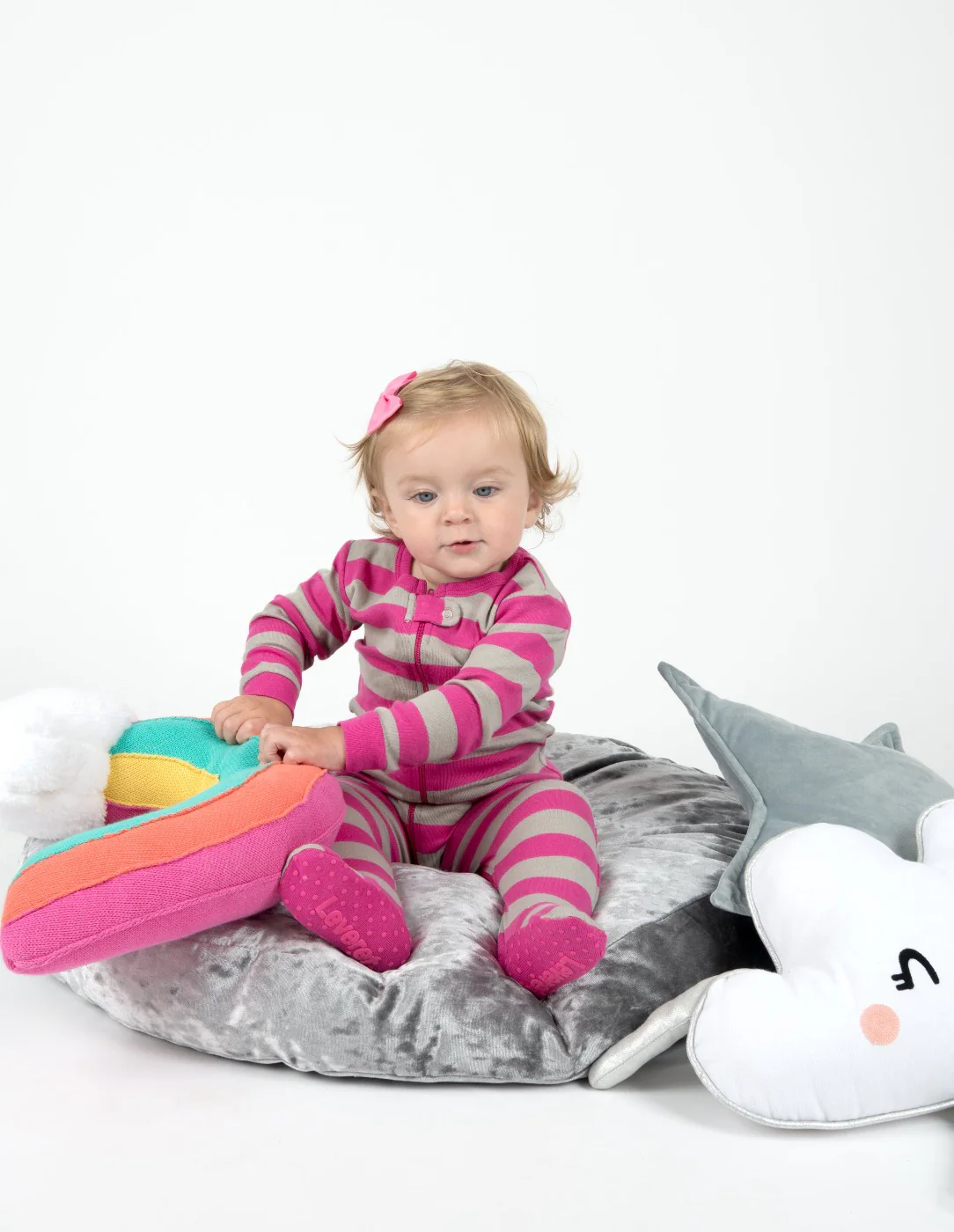 Kids Footed Berry & Chime Stripes Pajamas - Image 2