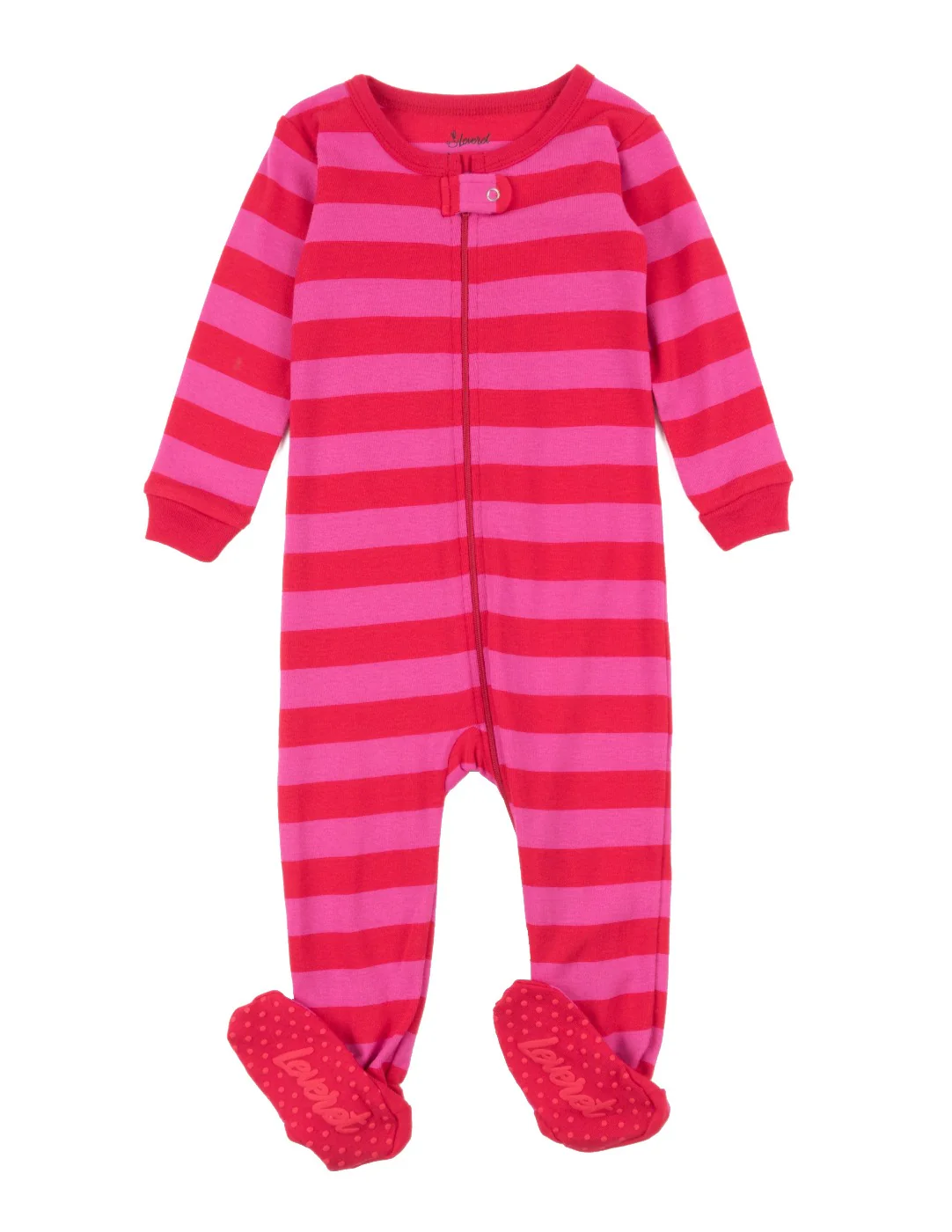 Kids Footed Red & Pink Pajamas - Image 3