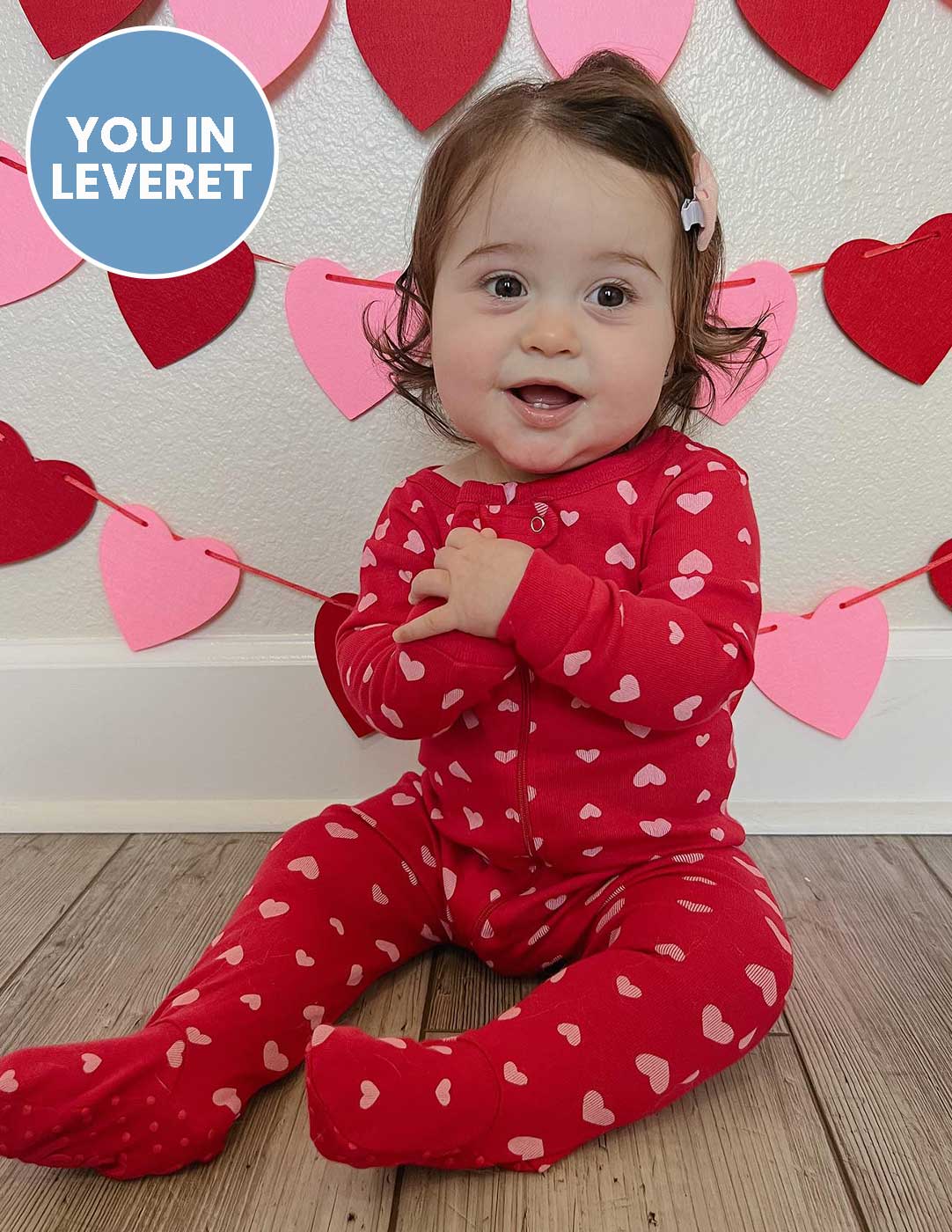 Baby Footed Hearts Pajamas - Image 3