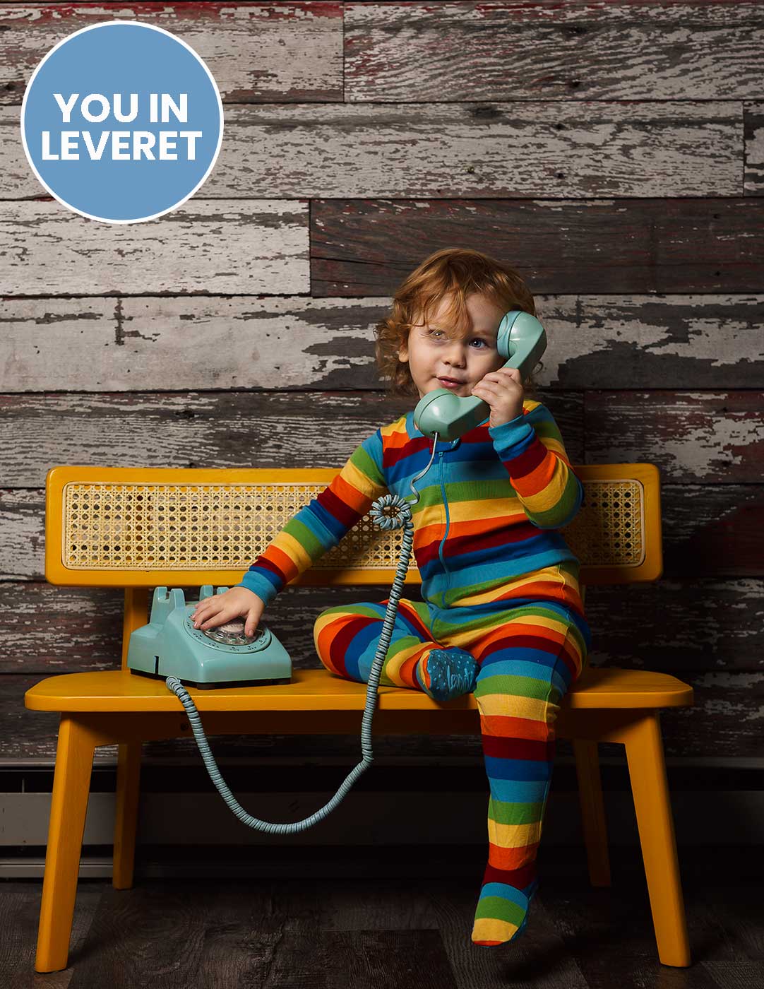 Kid's Footed Cotton Rainbow Boy Stripes Pajamas - Image 3