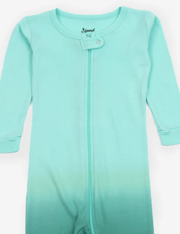 Baby Footed Ombré Dye Cotton Pajamas - Image 10