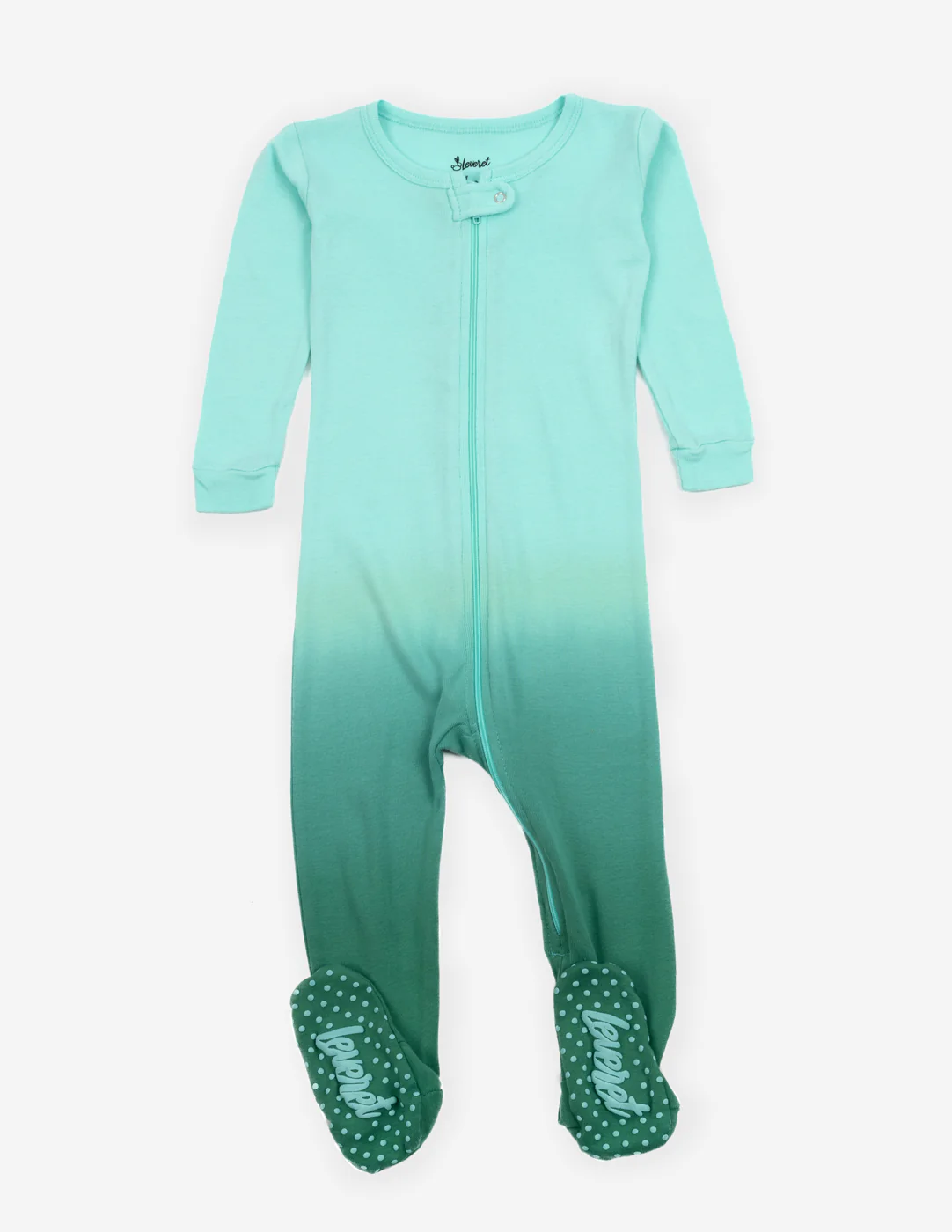 Baby Footed Ombré Dye Cotton Pajamas - Image 9
