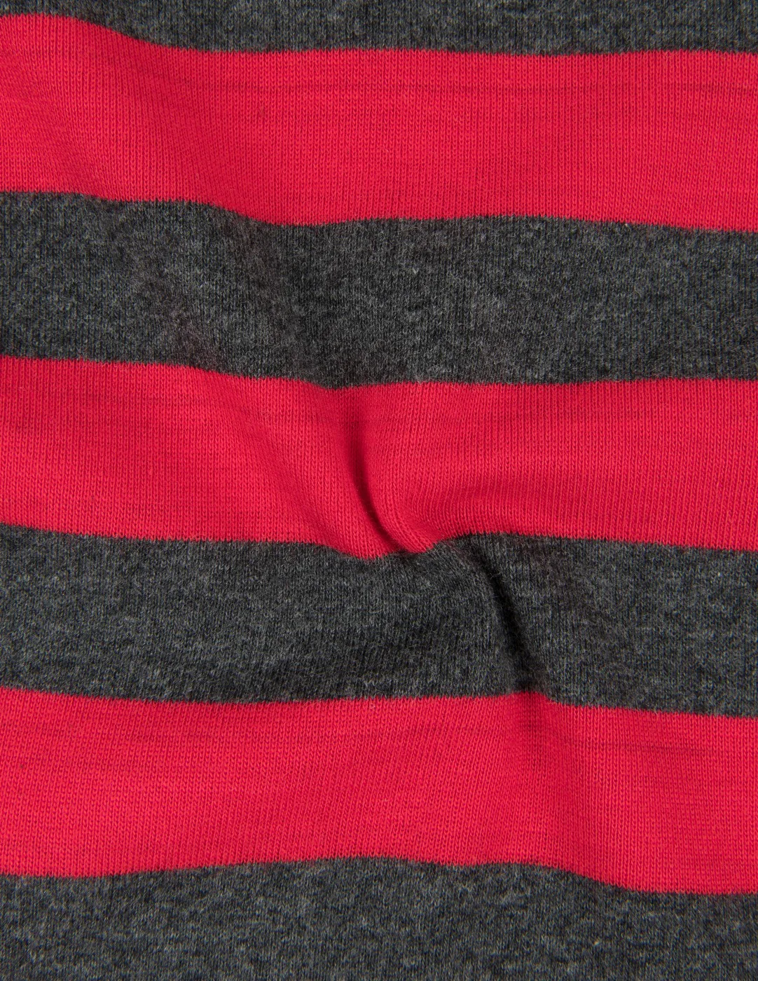 Kids Long Sleeve Red & Grey Striped Pajamas - Image 2