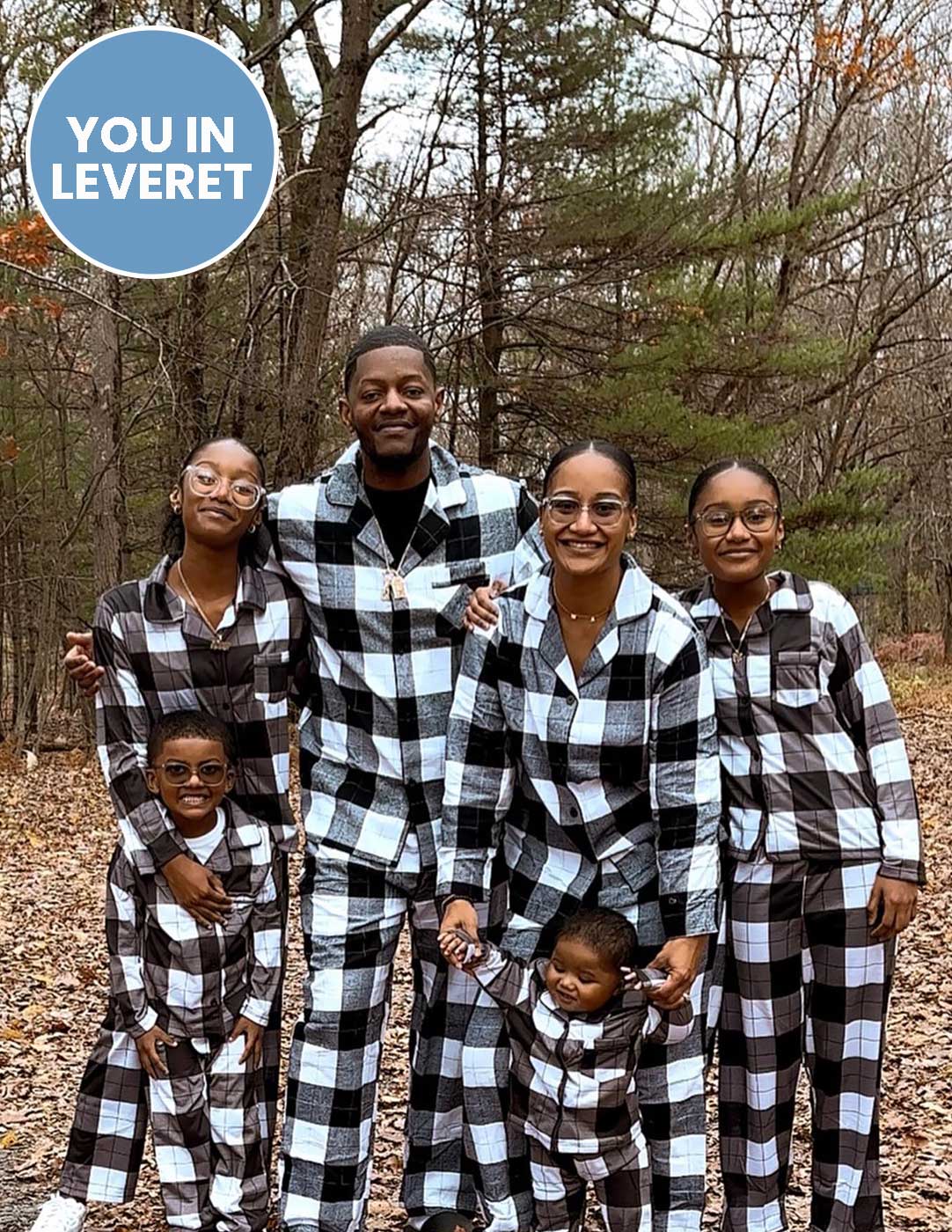 Kids Black & White Plaid Flannel Pajamas - Image 2