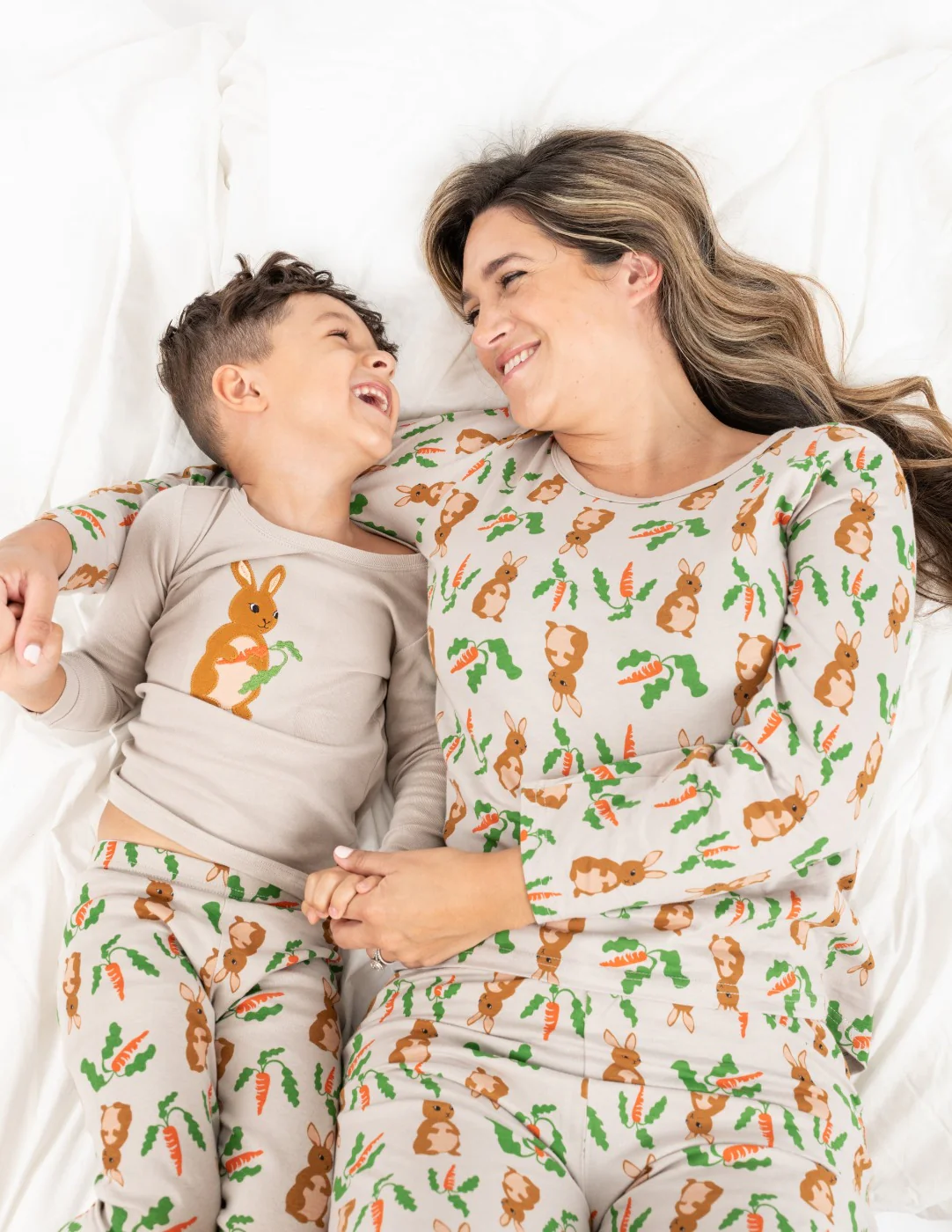 Beige Bunny Rabbit Cotton Pajamas - Image 2