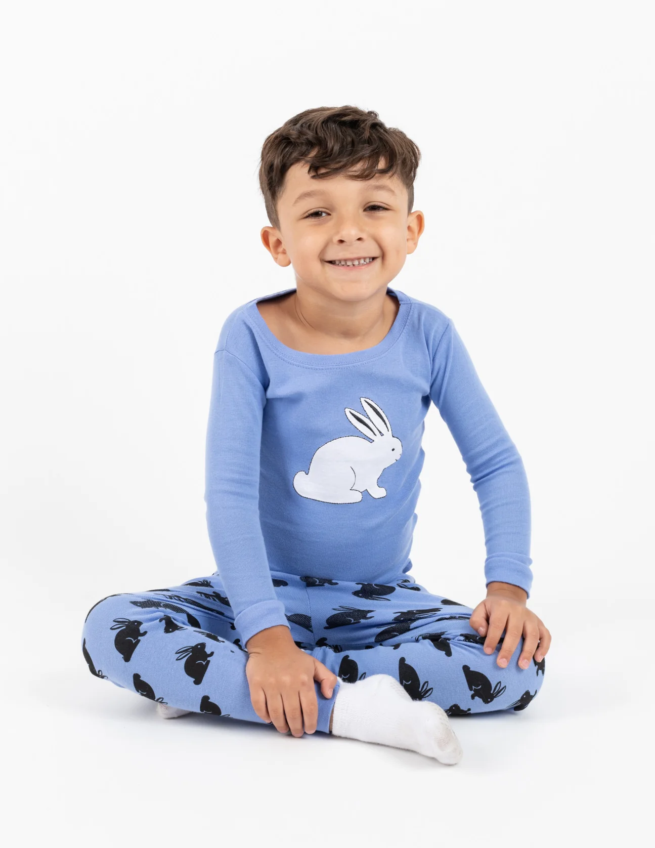 Blue Bunny Rabbit Cotton Pajamas - Image 2