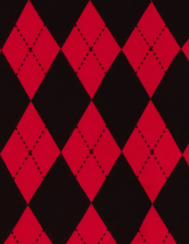 Kids Cotton Red & Black Argyle Pajamas - Image 2